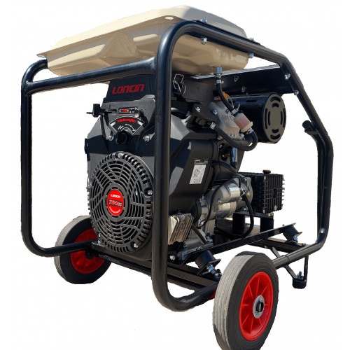 Maxflow Industrial Twin-Cylinder Pressure Washer - Loncin LC2V80FD-1 41 LPM Interpump Trolley Frame (Electric Start)