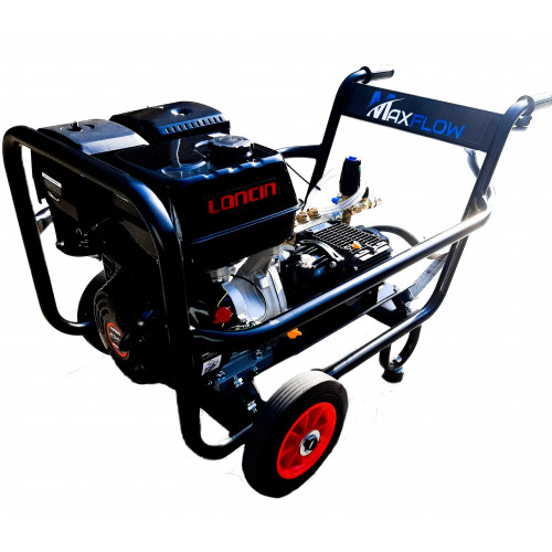 Maxflow Industrial Pressure Washer - Loncin G420 21 LPM Gearbox Driven Trolley Frame