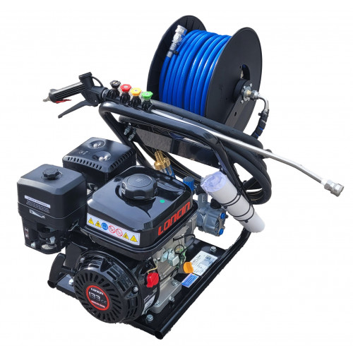 Maxflow Semi-Industrial Softwash System - Loncin H135 11 LPM Carry Frame + 30M Reel