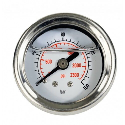 160 Bar, 1/4" Back Feed Pressure Gauge, 40MM