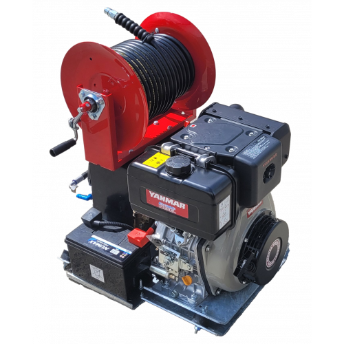 Maxflow Industrial Pressure Washer - Yanmar L100 21LPM Skid Frame + 30M Reel