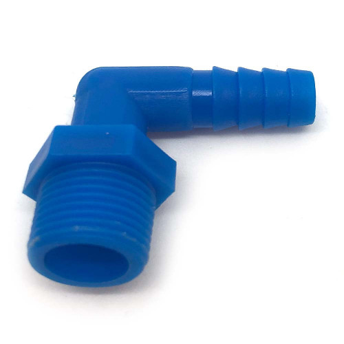 3/8" x 3/8" BARB PLASTIC 90 DEGREE HOSE TAIL