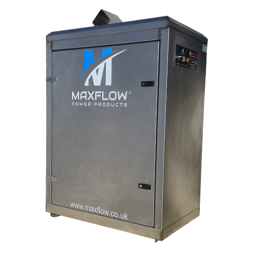 Maxflow Stainless Steel Static Cabinet Hot Pressure Washer Timed Auto-Stop &acirc; 230v 12 LPM 150 Bar (Interpump)